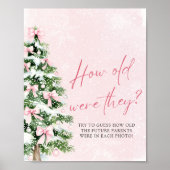 彼らは赤ちゃんシャワーのゲームをどれくらい古いかをクリスマスに弓 ポスター (正面)