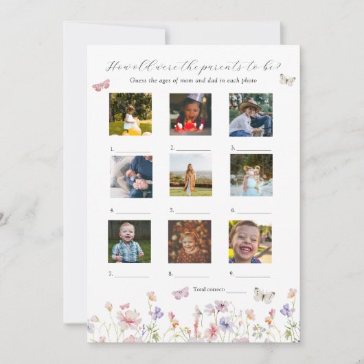 彼らは赤ちゃんシャワーのゲームカードの年齢 招待状 (正面)