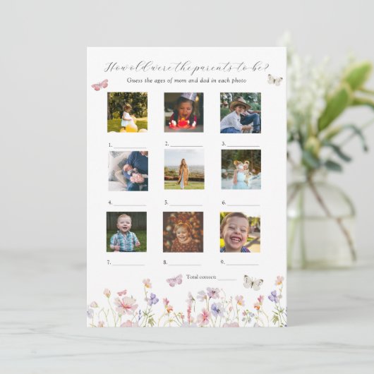 彼らは赤ちゃんシャワーのゲームカードの年齢 招待状 (スタンド正面)