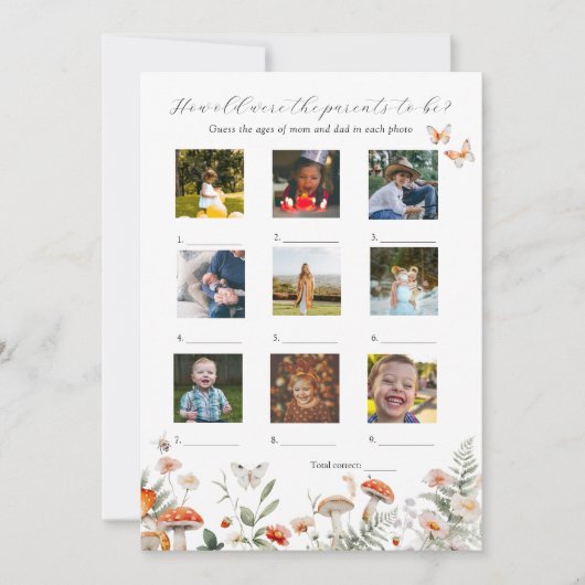 彼らは赤ちゃんシャワーのゲームカードの年齢 招待状 (正面)