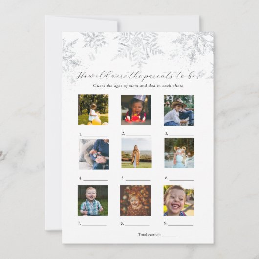 彼らは赤ちゃんシャワーのゲームカードの年齢 招待状 (正面)