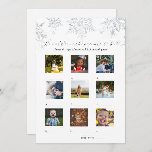 彼らは赤ちゃんシャワーのゲームカードの年齢 招待状 (正面/裏面)