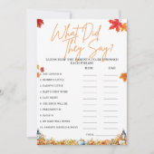 彼らは赤ちゃんシャワーのゲーム小さなかぼちゃと言った 招待状 (正面)