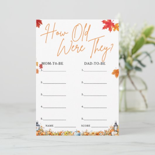 彼らは赤ん坊のシャワーゲーム小さなかぼちゃをいくつだった 招待状 (スタンド正面)