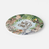 彼らは野生の双子ブルーの一歳の誕生日スナック ペーパープレート (アングル)