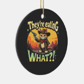 彼らは食べの何トランプ選挙猫カウボーイ セラミックオーナメント (右)