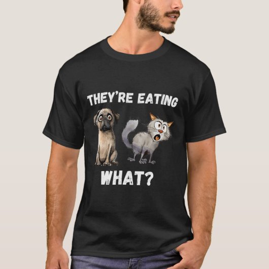 彼らは食べの猫だ食べ Tシャツ (正面)