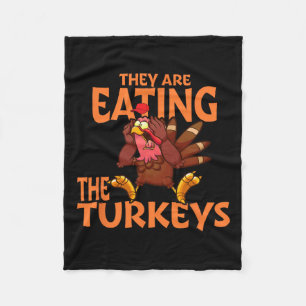 彼らは食べトルコのドおもしろいナルドトランプThanksgi フリースブランケット