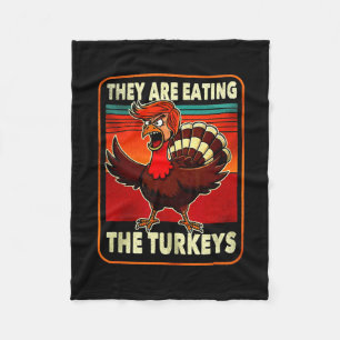 彼らは食べトルコのドおもしろいナルドトランプThanksgi フリースブランケット