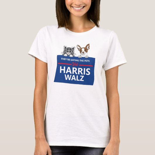 彼らは食べペットだ – Vote Harris Walz Tシャツ (正面)