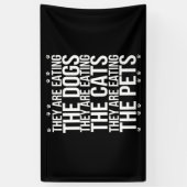 彼らは食べペットのトランプの猫である 横断幕 (縦)