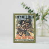 彼らは食べ物を必要とする~もっと豆を植える ポストカード (スタンド正面)