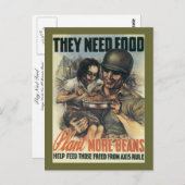 彼らは食べ物を必要とする~もっと豆を植える ポストカード (正面/裏面)