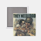 彼らは食べ物を必要とする～もっと豆を植える マグネット (正面/裏面)