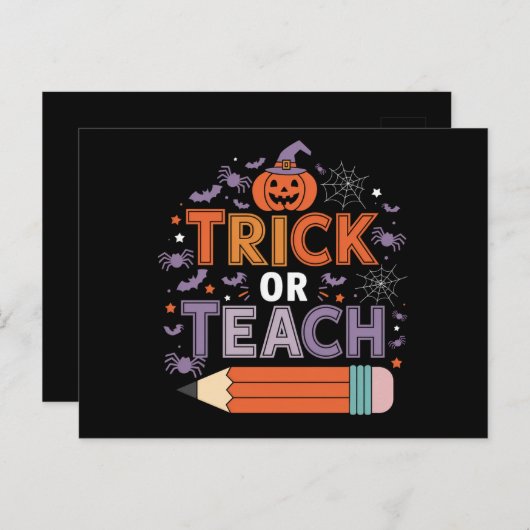 彼らは食べ犬と猫とペットのハロウィン ポストカード (正面/裏面)