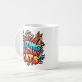 彼らは食べ犬と猫のマグだ コーヒーマグカップ (正面左)