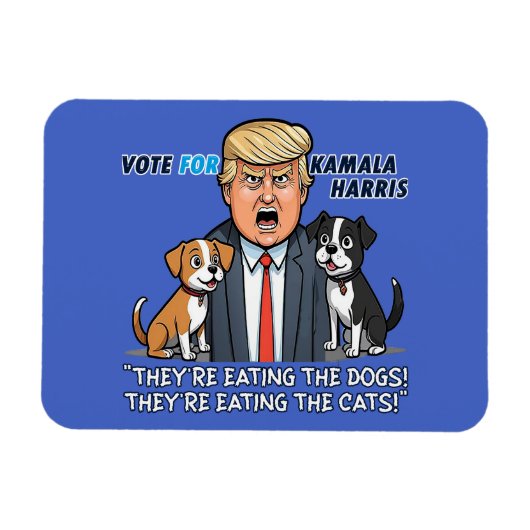 彼らは食べThe Dogs おもしろい Trump Kamala 2024 マグネット (横)