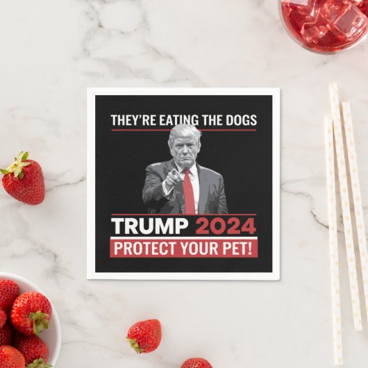 彼らは食べThe Dogs Trump 2024の討論だ スタンダードカクテルナプキン (インサイチュ)