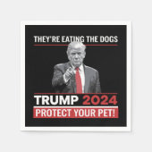 彼らは食べThe Dogs Trump 2024の討論だ スタンダードカクテルナプキン (正面)