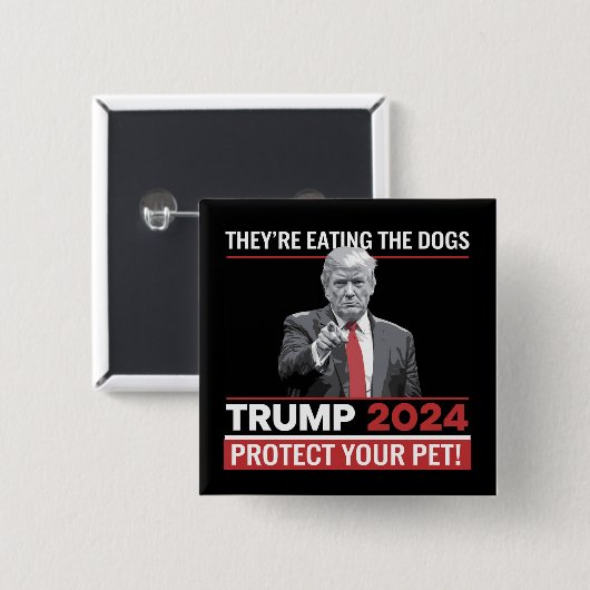 彼らは食べThe Dogs Trump 2024の討論だ 缶バッジ (正面&裏面)