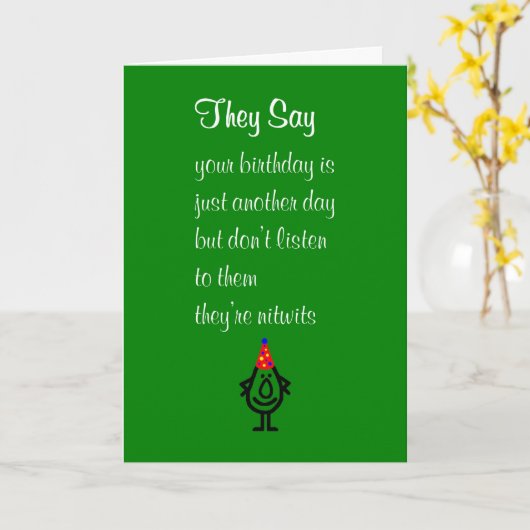 彼らは、おもしろいなハッピーバースデーの詩言います カード (黄色い花)