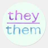 彼らは |彼らの代名詞 |カラフル ラウンドシール (正面)