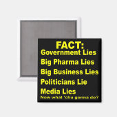 彼らはGovt Pharmaのビジネス政治家メディアを嘘をつく# マグネット (正面/裏面)