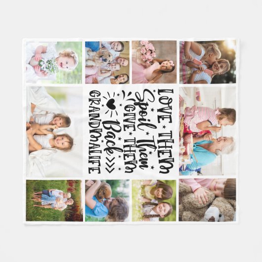 彼らを愛して彼らを台無しにするグランドマリフ写真コラージュ フリースブランケット (正面(横))
