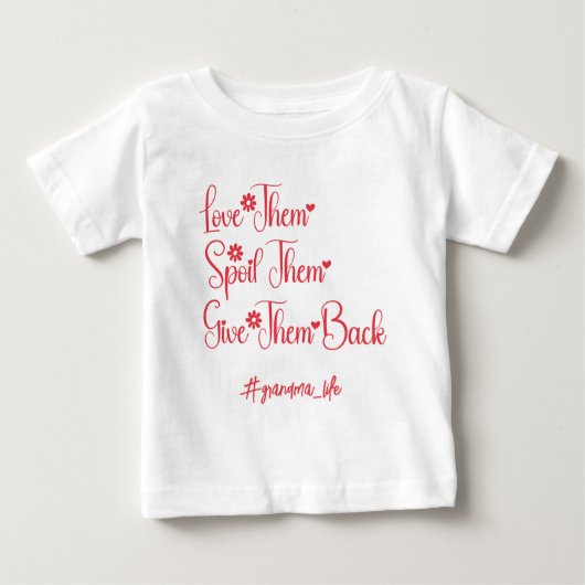 彼らを愛し与えておばあちゃんおもしろい ベビーTシャツ (正面)