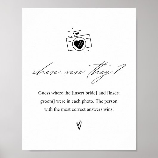 彼らエレガントはブライダルシャワーのゲームの看板があった ポスター (正面)