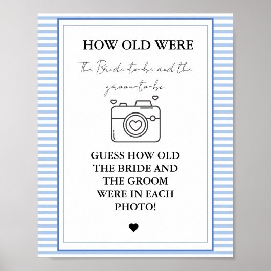 彼らエレガントは何歳だったブライダルシャワーゲームサイン ポスター (正面)