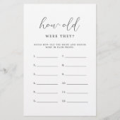 彼らエレガントは何歳だったブライダルシャワーゲーム (正面)