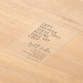 彼らシンプルが私はブライダルすると言う前にカップルのシャワー アクリル招待状 (レイダウン)