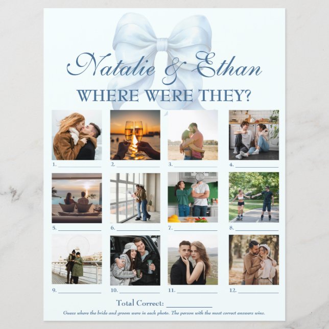 彼らパーソナライズされたはブライダルシャワーゲーム (正面)