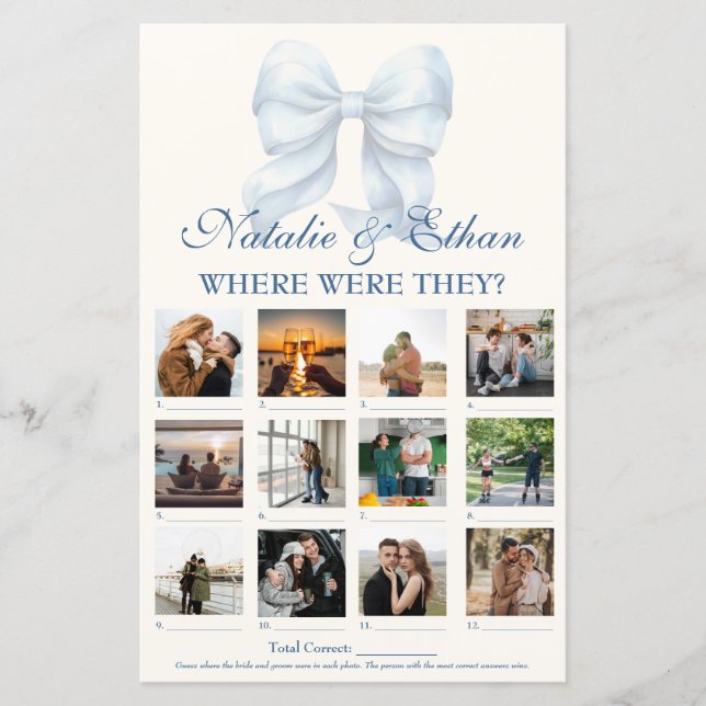 彼らパーソナライズされたはブライダルシャワーゲーム (正面)