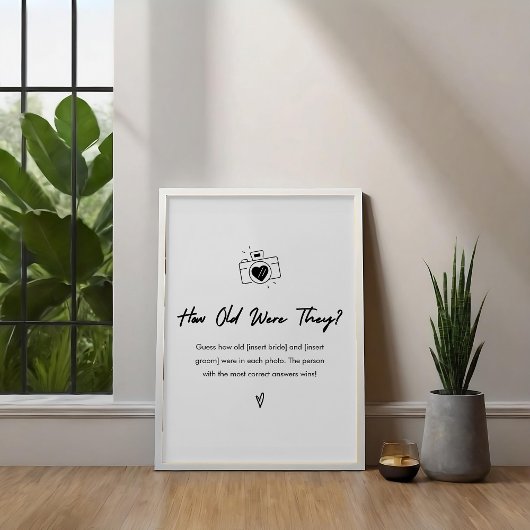 彼らモダンは何歳だったブライダルシャワーゲームの看板 ポスター