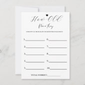 彼らモダンは何歳だったブライダルシャワーゲームカード 招待状 (正面)