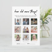 彼らモダンは何歳の写真ゲームカード 招待状 (スタンド正面)