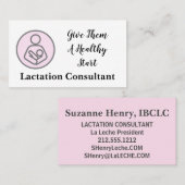 彼ら与えは健康なスタート授乳レチェベビー 名刺 (正面/裏面)