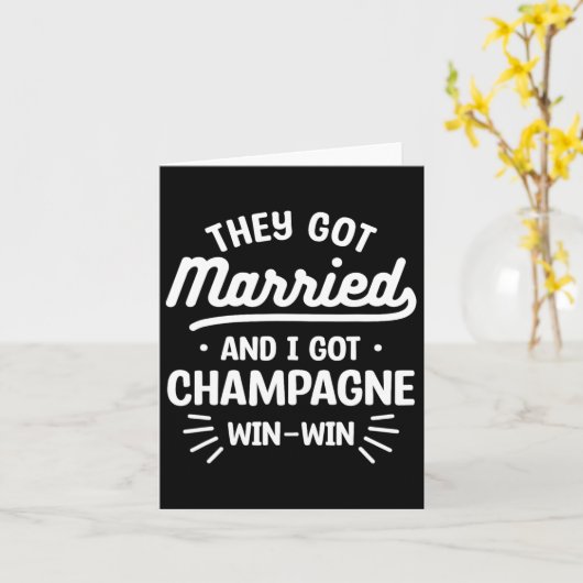 彼ら得と私はチャンパ得ーニュのウィンウィン・ウェッディ カード (黄色い花)