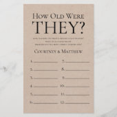 彼ら素朴は何歳だったブライダルシャワーゲーム (正面)