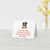 彼ら考えは誰でも犬を最高の飼う カード (黄色い花)