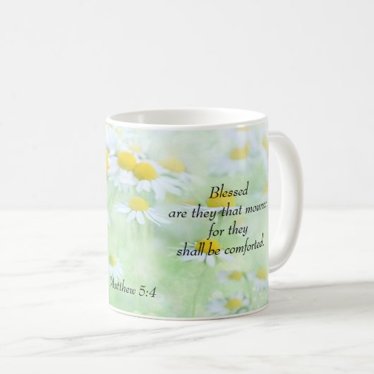 彼ら賛美はモーヌのことである – マタイによる福音書第5章4節 コーヒーマグカップ (正面右)