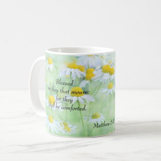 彼ら賛美はモーヌのことである – マタイによる福音書第5章4節 コーヒーマグカップ (正面左)
