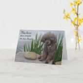 彼ら離れは私たちのハートペット悔やみや弔慰の上に足跡 カード (黄色い花)