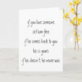 彼をもし愛し、彼を自由引用文に カード (黄色い花)