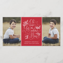 彼をエレガント崇拝する | クリスマス2枚の写真 シーズンカード
