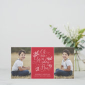 彼をエレガント崇拝する | クリスマス2枚の写真 シーズンカード (スタンド正面)