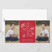 彼をエレガント崇拝する | クリスマス2枚の写真 シーズンカード (正面/裏面)