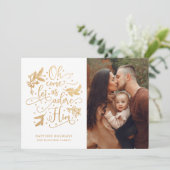 彼をエレガント崇拝する | フォトクリスマス | 金ゴールド白 シーズンカード (スタンド正面)